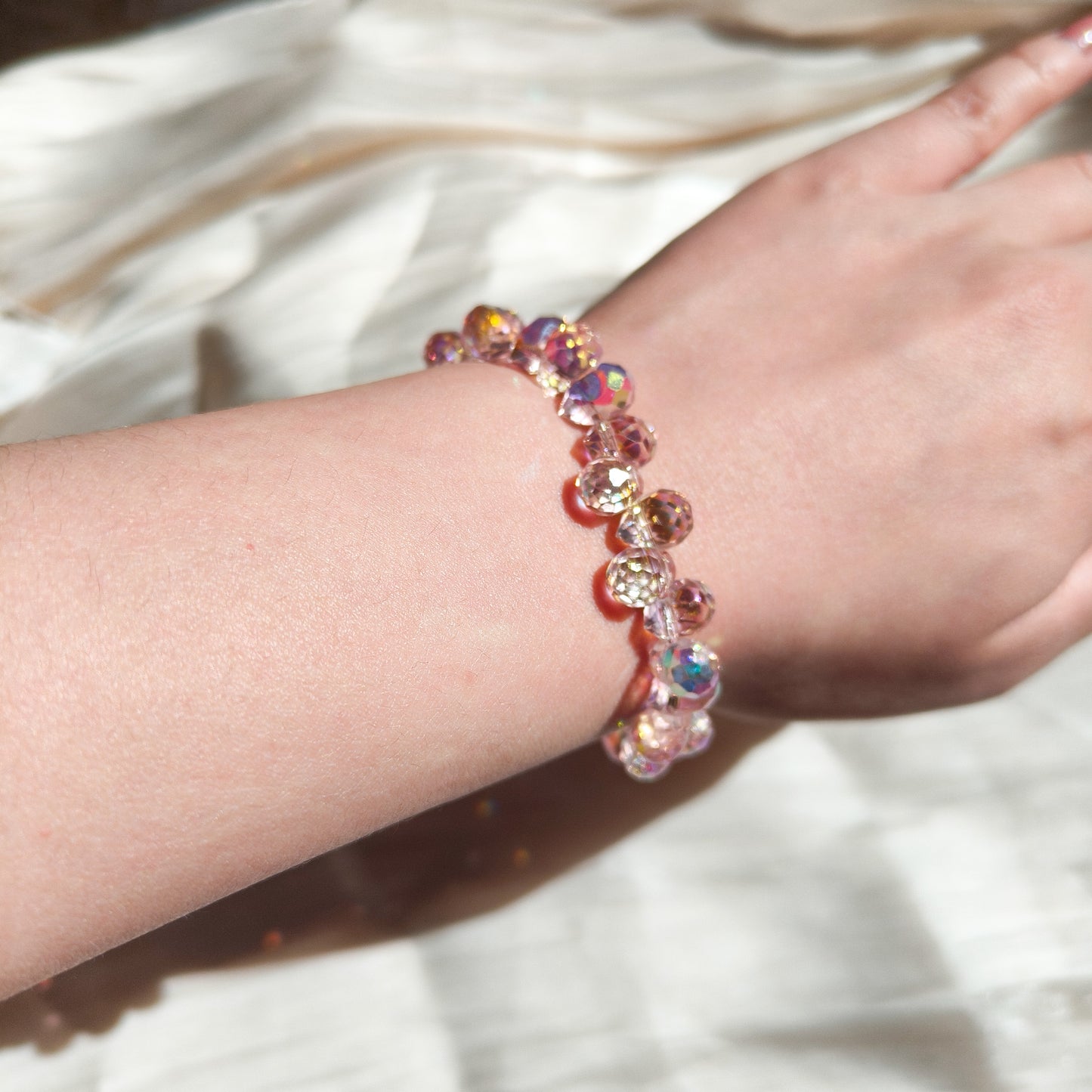 Look Valeria Rosé Brillo ( collar y pulsera)