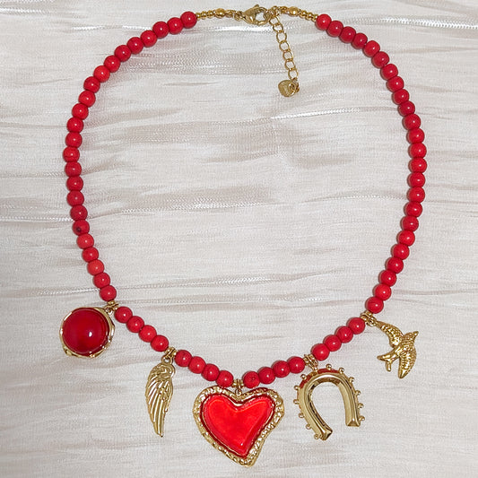 Collar Charm Corazón Valentina Rouge ( 2 colores)