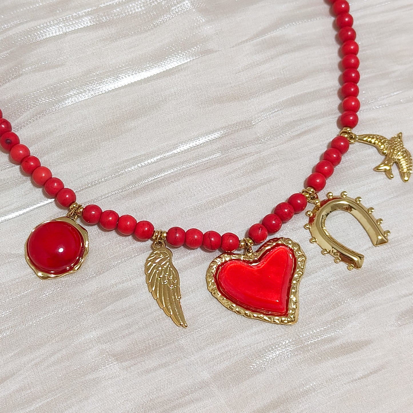 Collar Charm Corazón Valentina Rouge ( 2 colores)