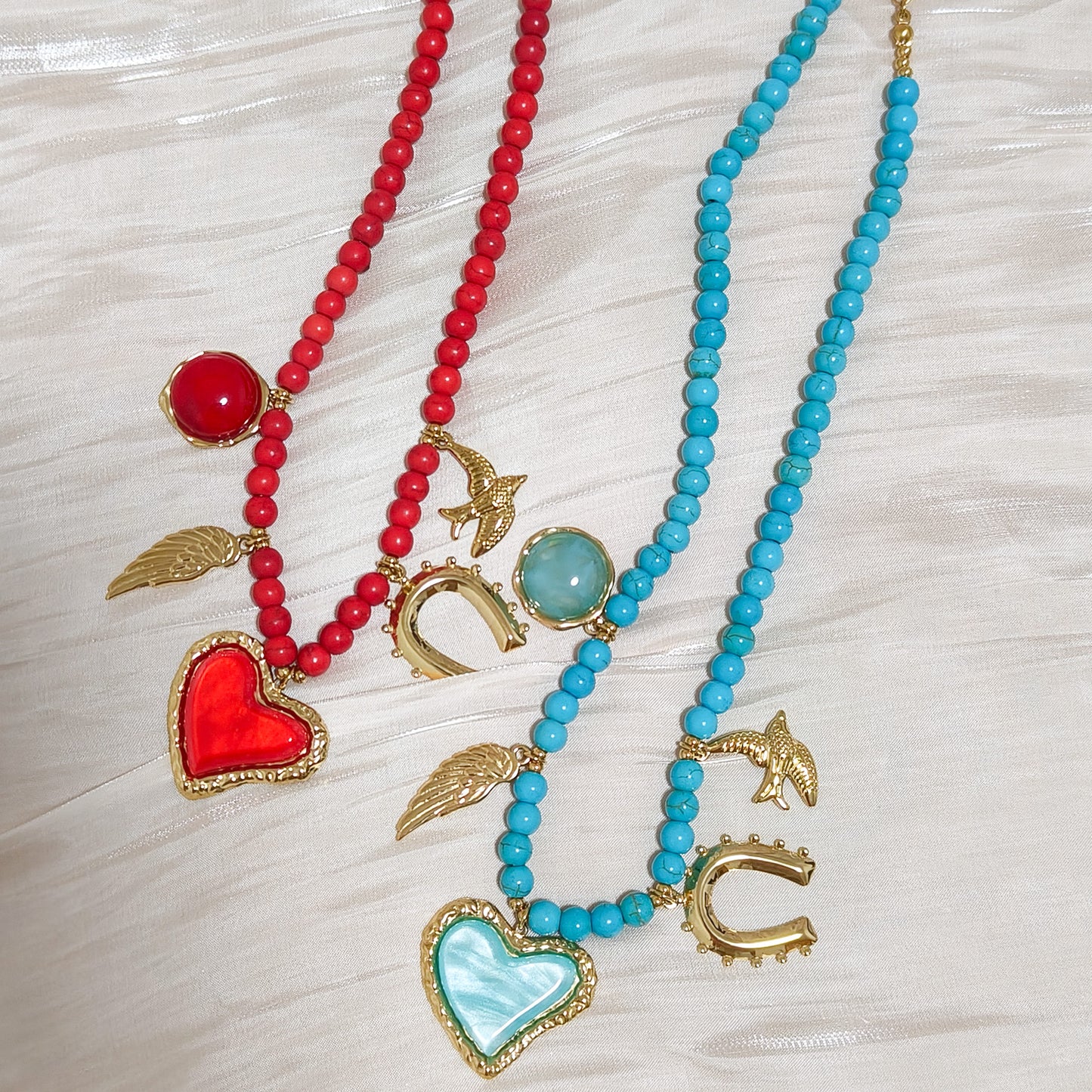 Collar Charm Corazón Valentina Rouge ( 2 colores)