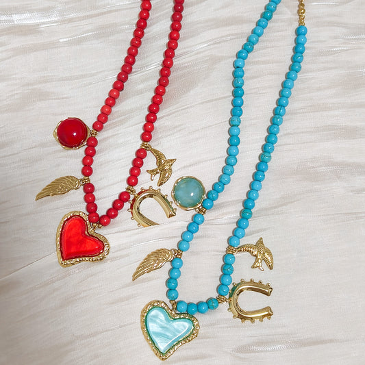 Collar Charm Corazón Valentina Rouge ( 2 colores)