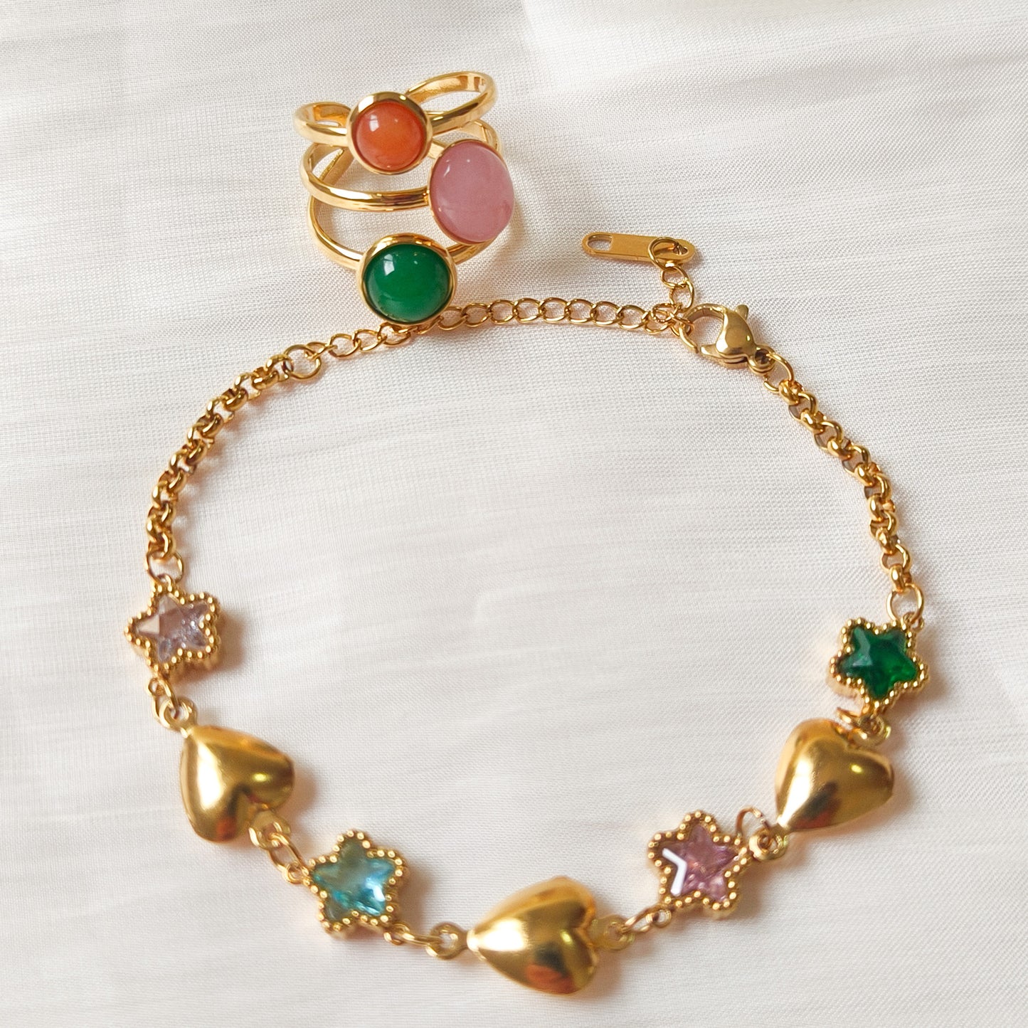 Anillo Bianca Trío Ajustable