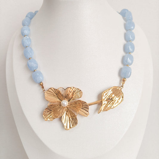 Collar Valeria Flor Cielo ( 2 longitudes)