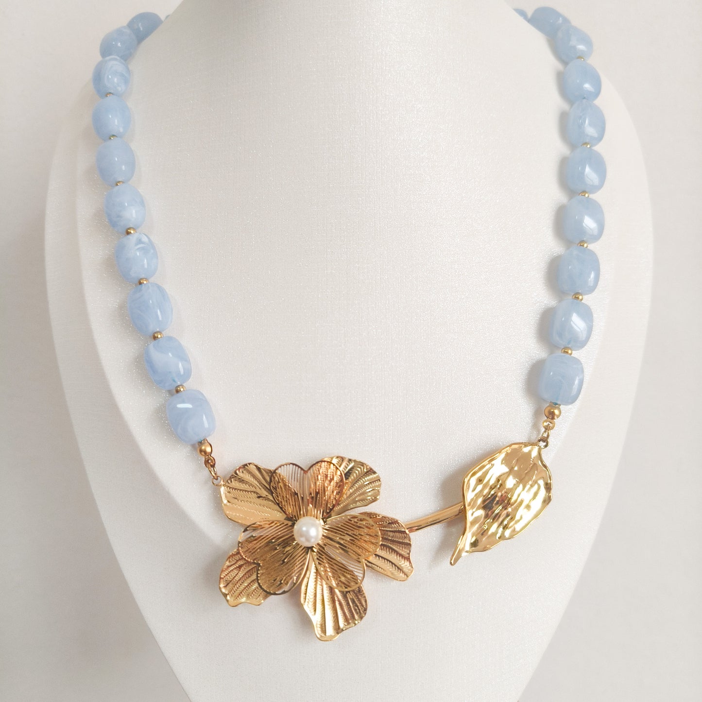 Collar Valeria Flor Cielo ( 2 longitudes)