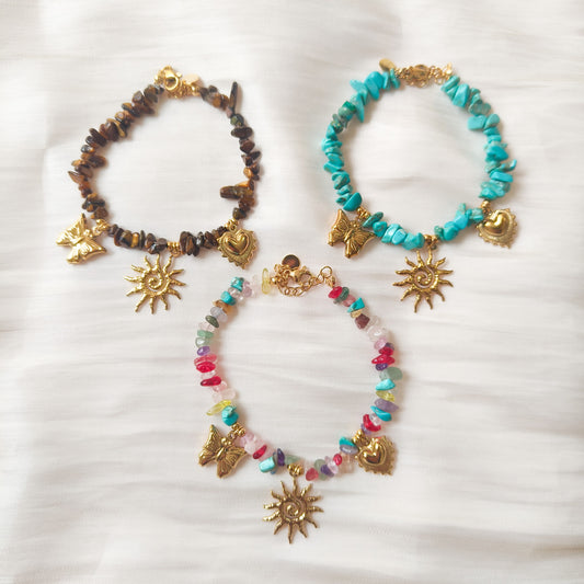 Pulsera Bali Sol（piedra natural 3 colores）