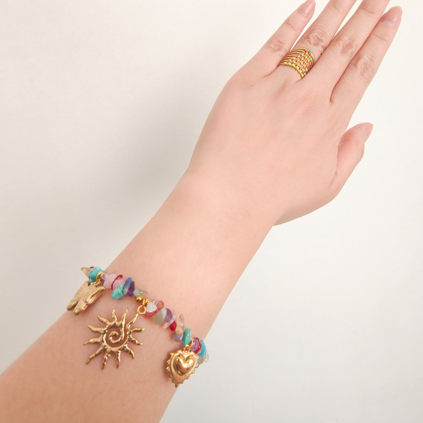 Pulsera Bali Sol（piedra natural 3 colores）