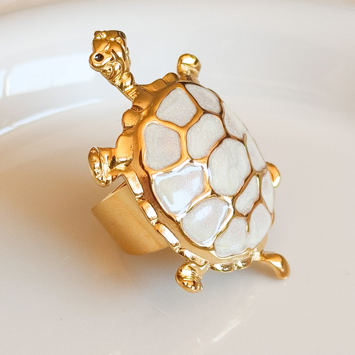 Anillo Tortuga Marina Celia Acero Ajustable