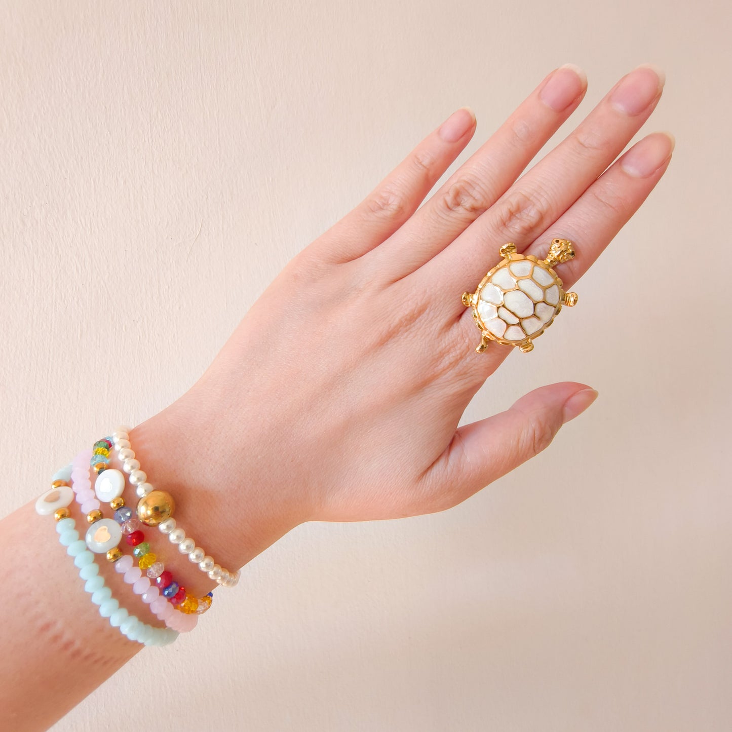 Anillo Tortuga Marina Celia Acero Ajustable
