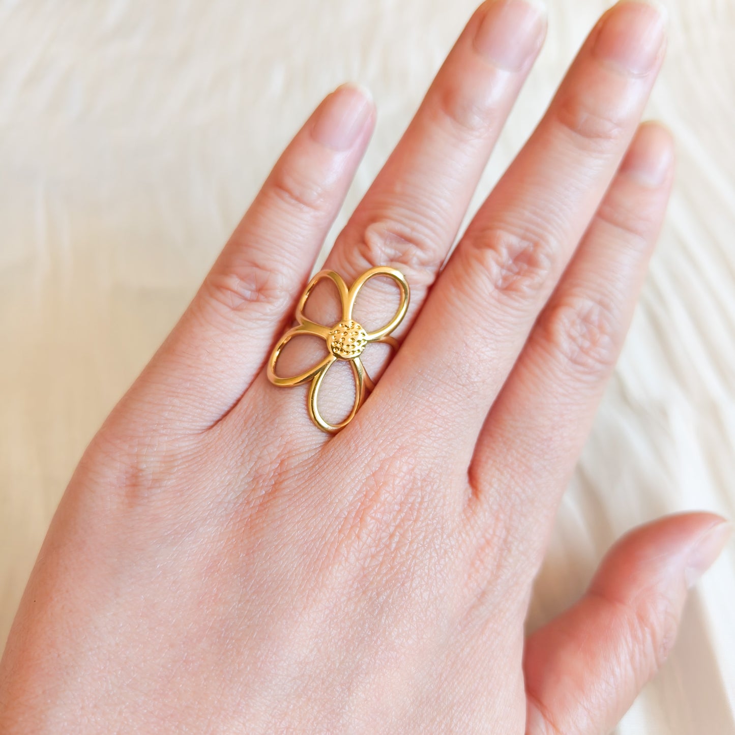 Anillo Margarita Siena Acero y Ajustable