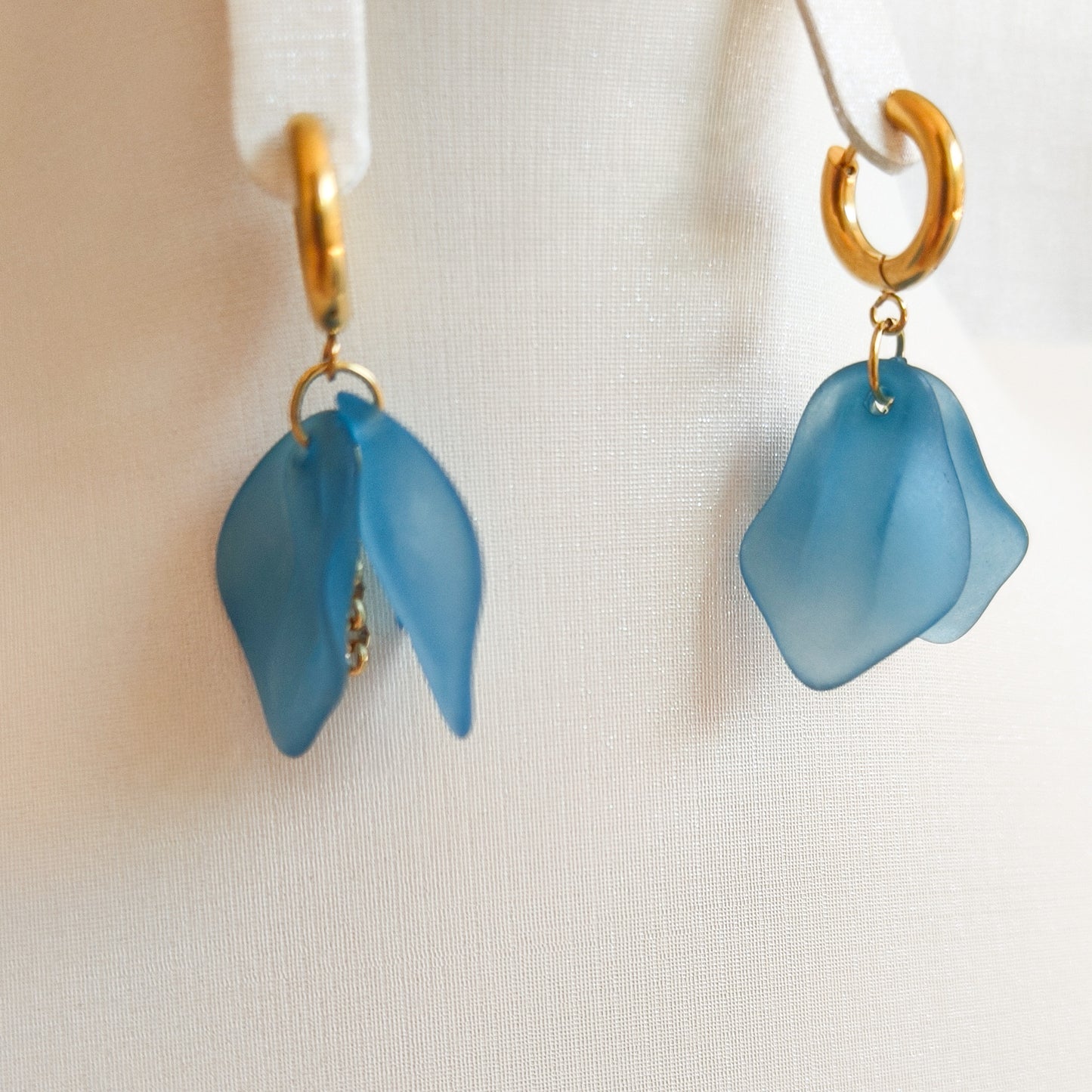Pendientes Flor Lili Marina Azul