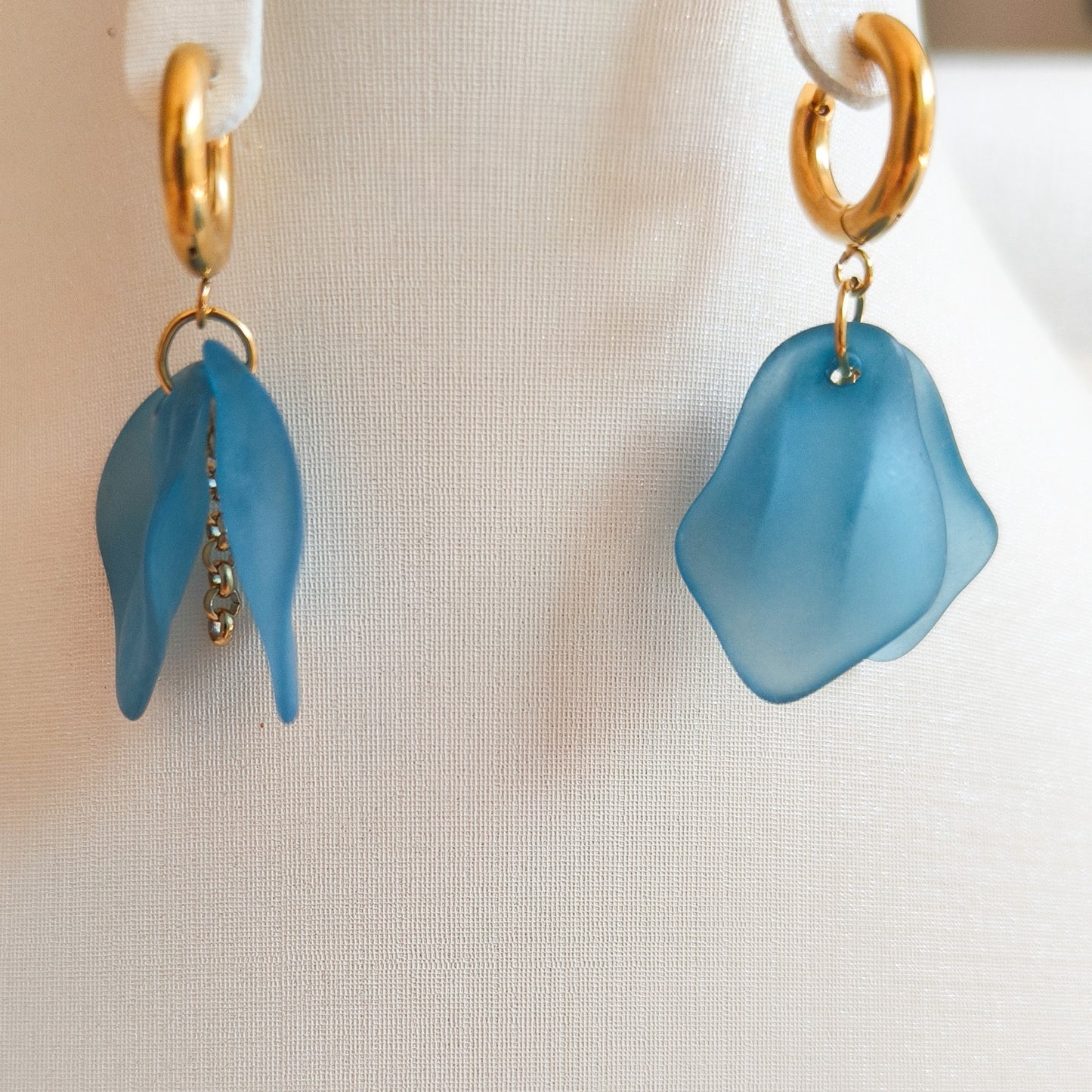 Pendientes Flor Lili Marina Azul