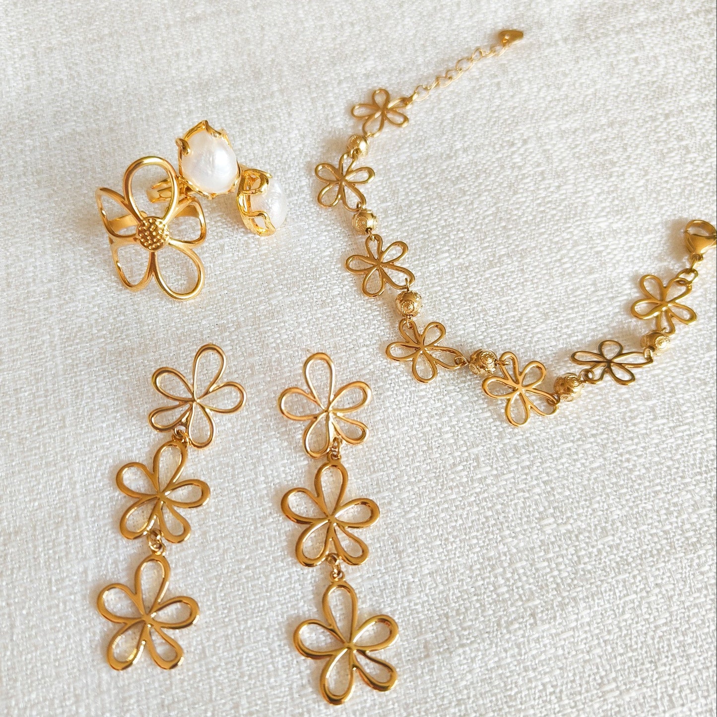 Pendientes Largo Valeria Flor Margarita