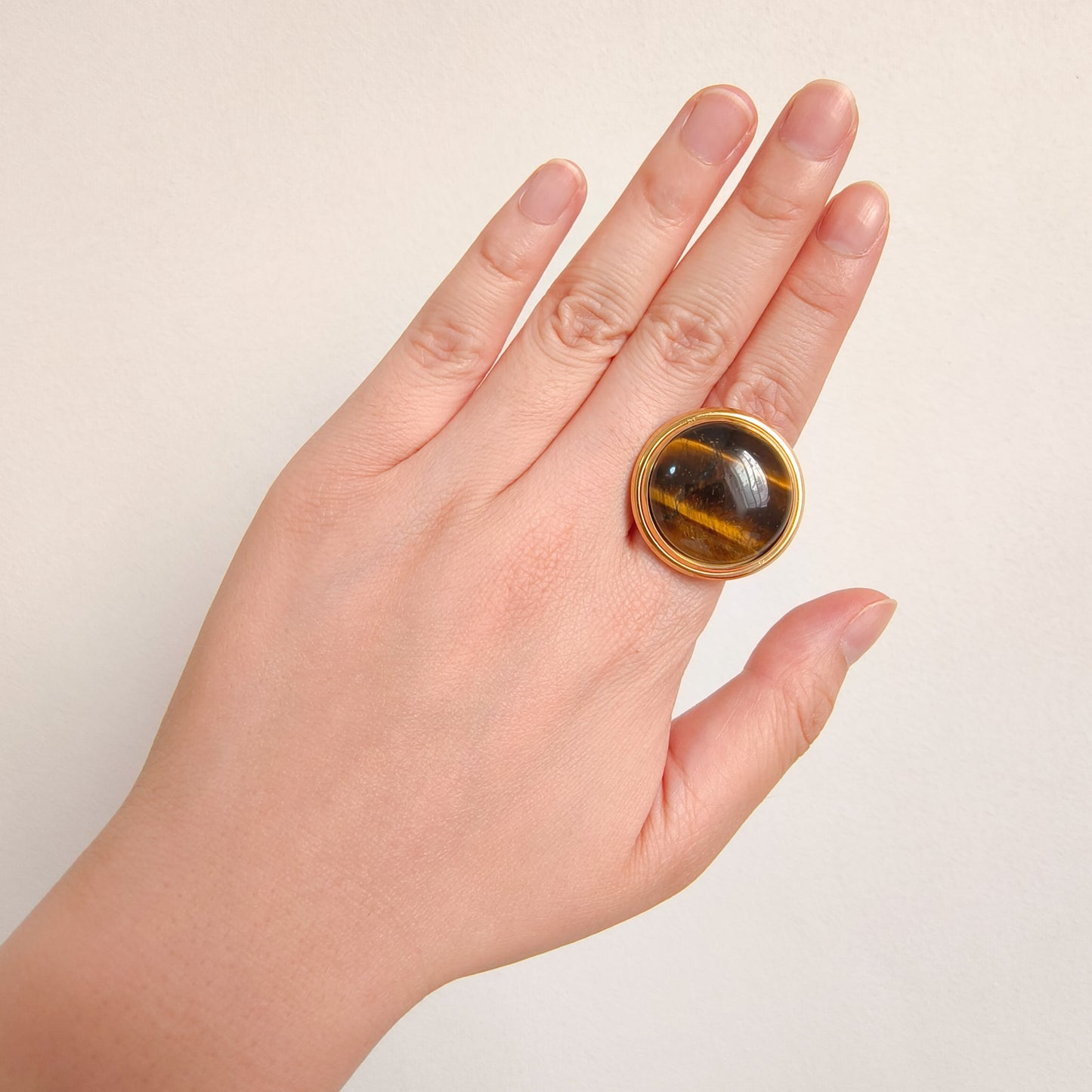 Anillo Valeria Miel ( Ojo de tigre) Ajustable