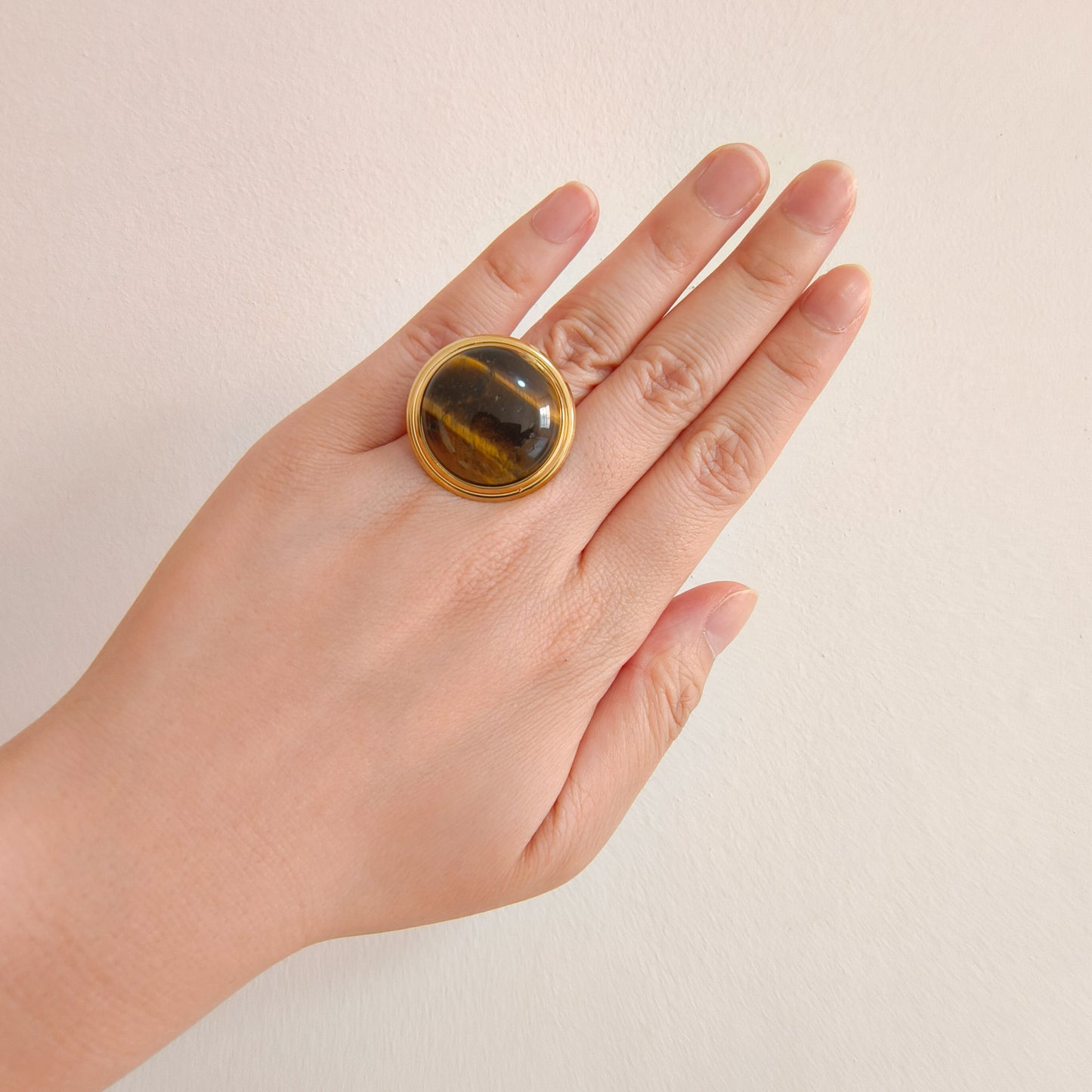 Anillo Valeria Miel ( Ojo de tigre) Ajustable
