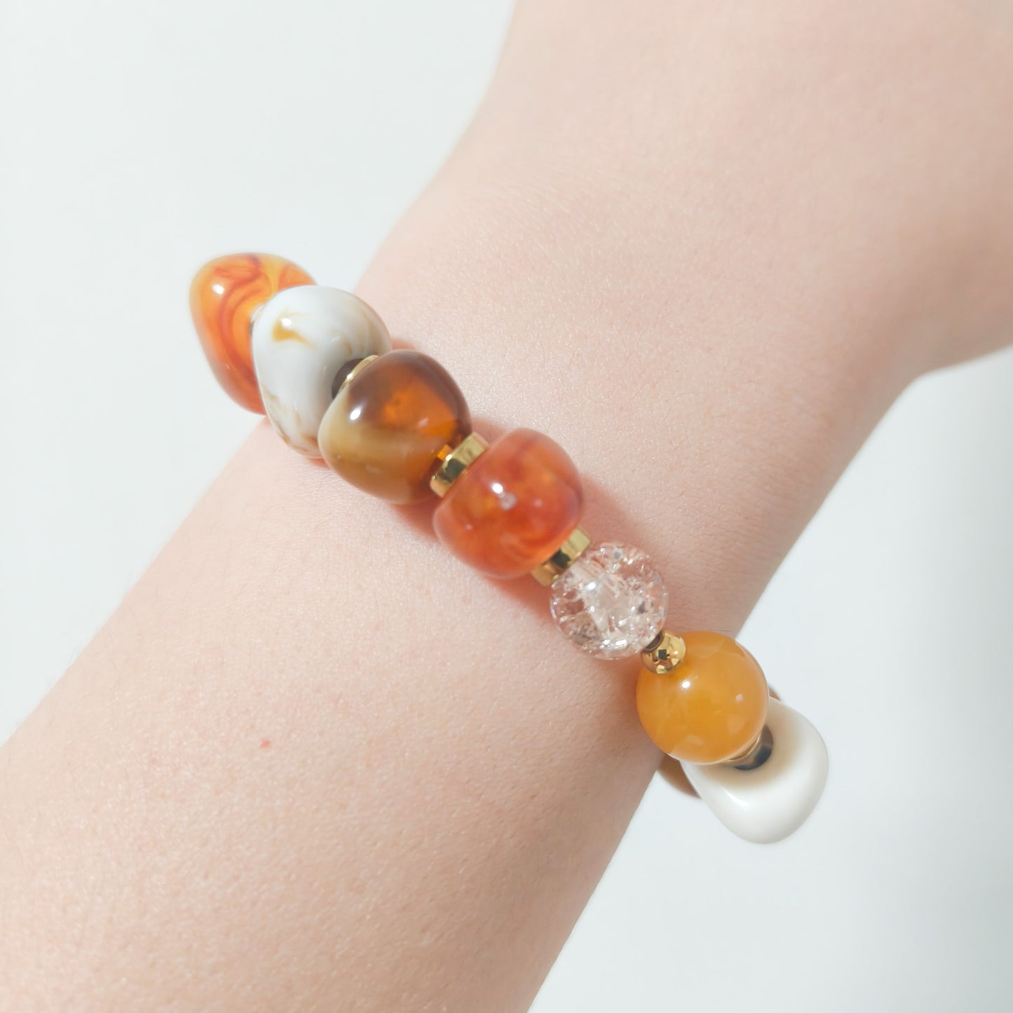 Look Valeria Siena Miel ( collar -pulsera- pendiente)