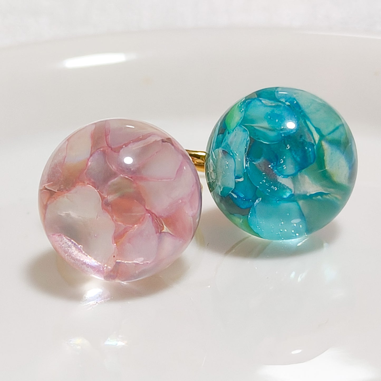 Anillo Perla Rosa Alma Nacado acero y ajustable ( 2 colores)