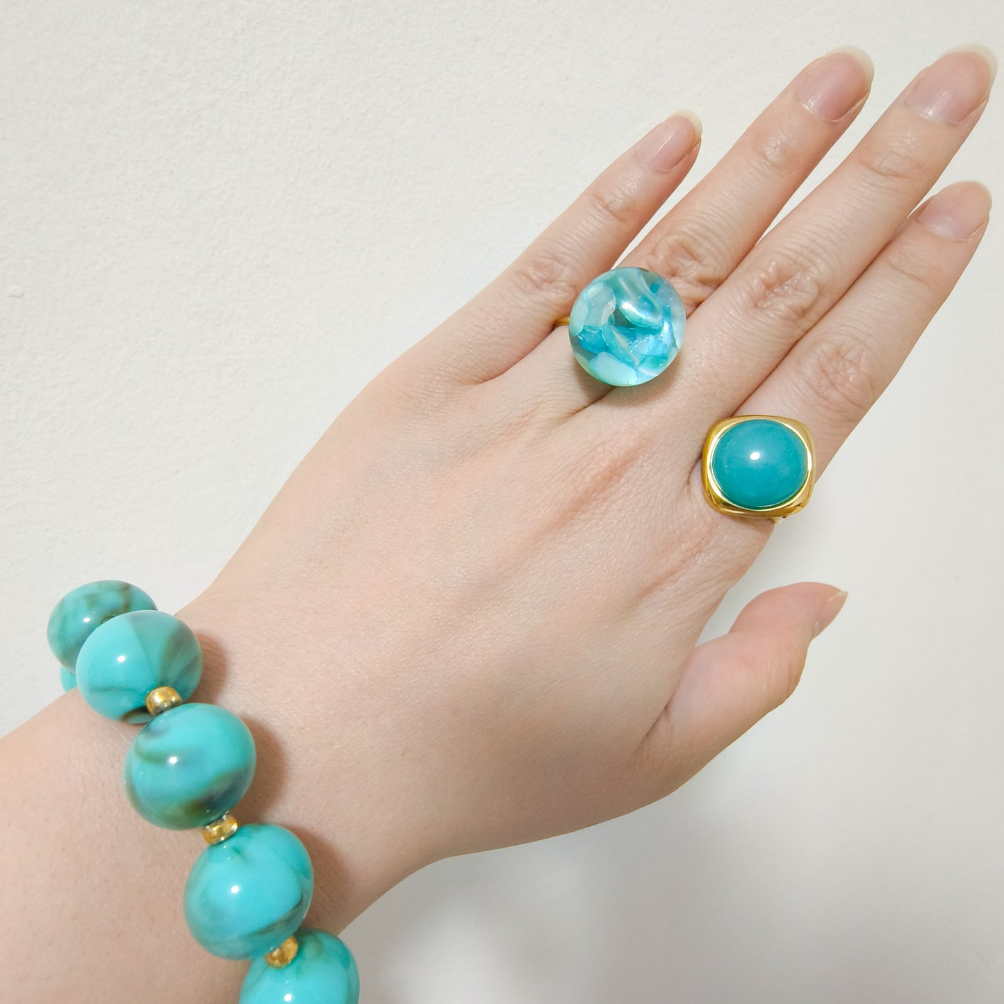 Anillo Perla Rosa Alma Nacado acero y ajustable ( 2 colores)