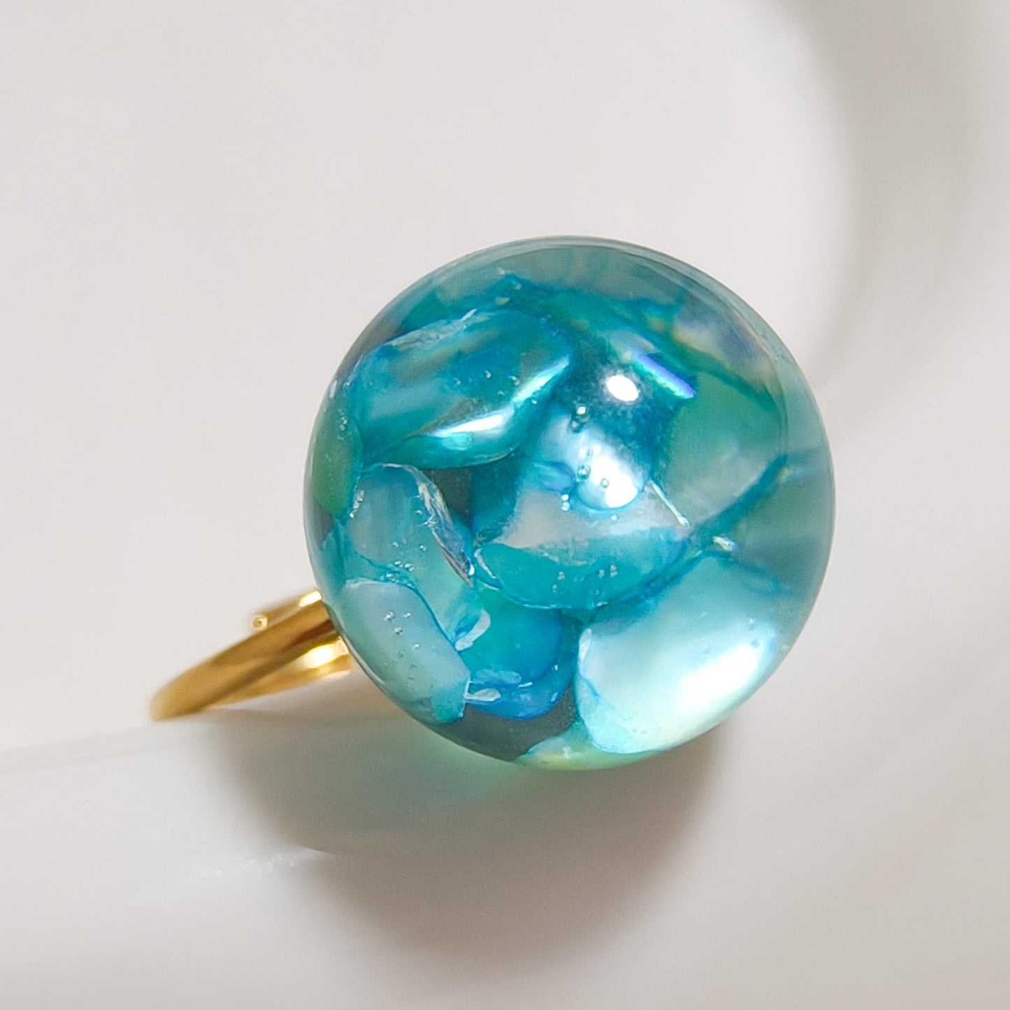 Anillo Perla Rosa Alma Nacado acero y ajustable ( 2 colores)