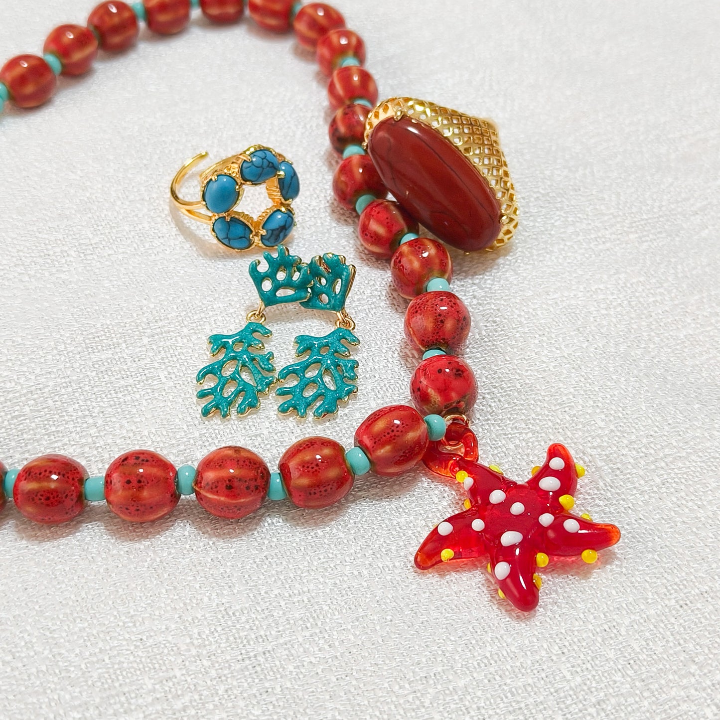 Collar Coralina Marino ( 2 modelos_estrella y caballito del mar)
