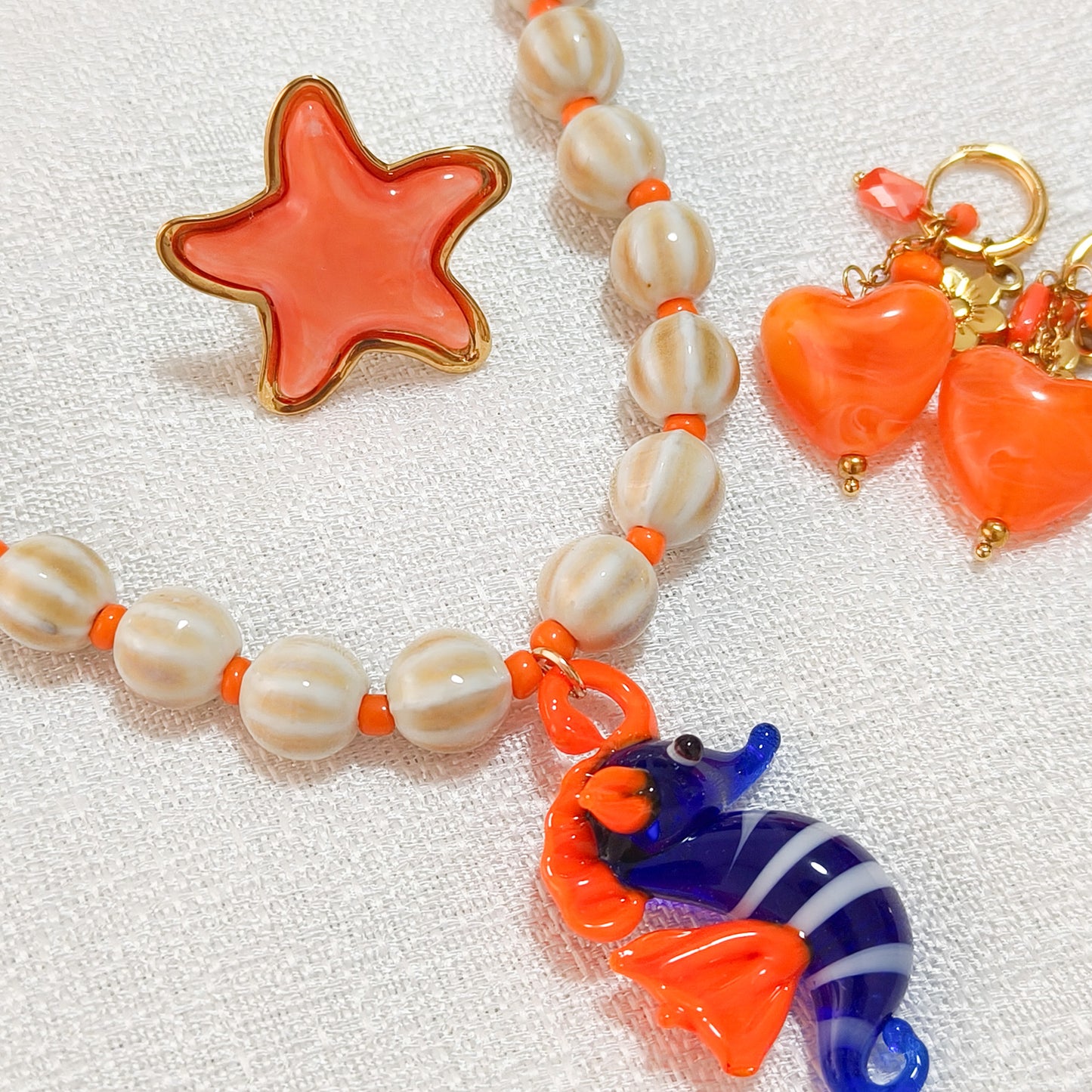 Collar Coralina Marino ( 2 modelos_estrella y caballito del mar)