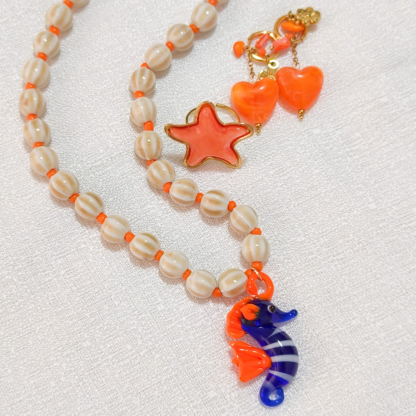 Collar Coralina Marino ( 2 modelos_estrella y caballito del mar)