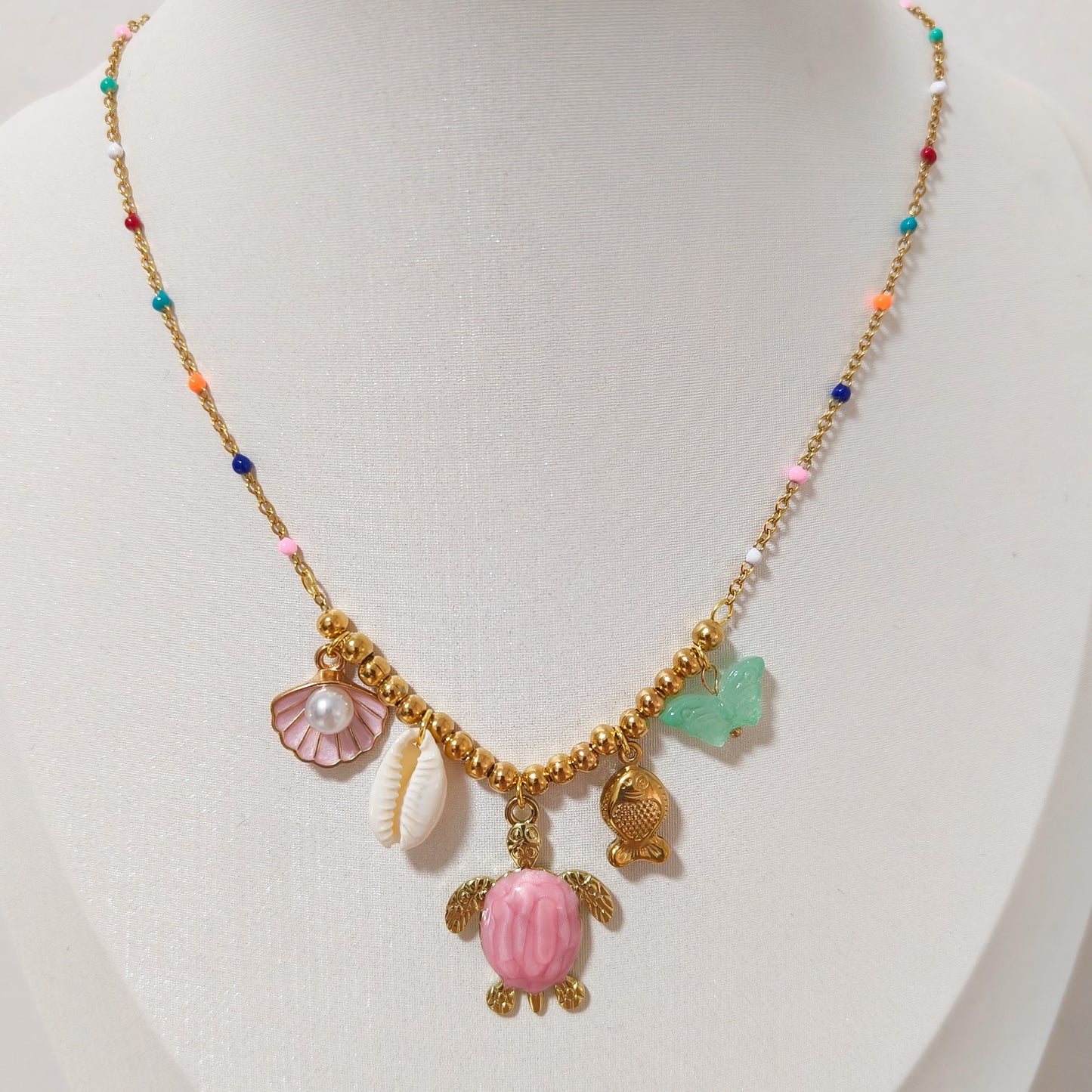 Collar Brisa Marina charms ( tortuga, 2 colores)