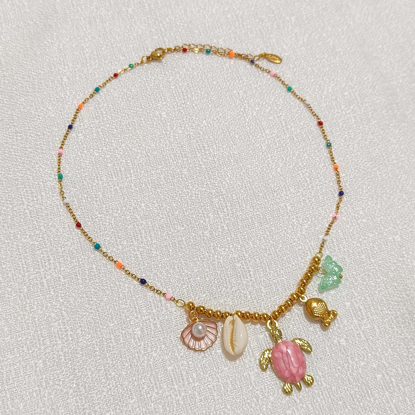 Collar Brisa Marina charms ( tortuga, 2 colores)