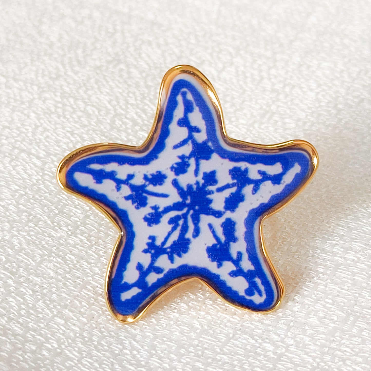 Look Estrella Marina Delft Blue ( collar +pulsera + anillo, acero y ajustable)