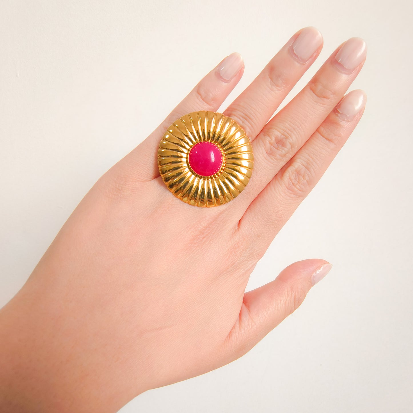Anillo Sol  Roma (Acero y ajustable) stone