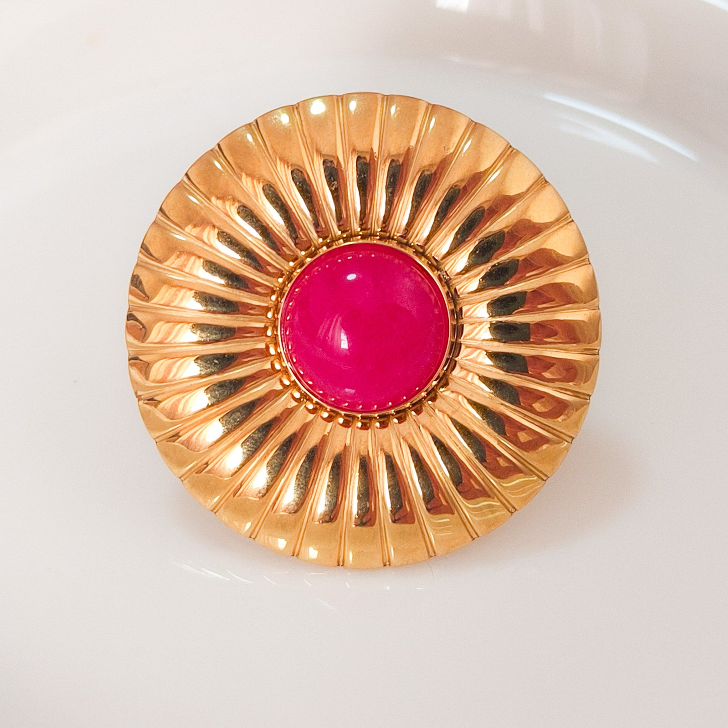 Anillo Sol  Roma (Acero y ajustable) stone