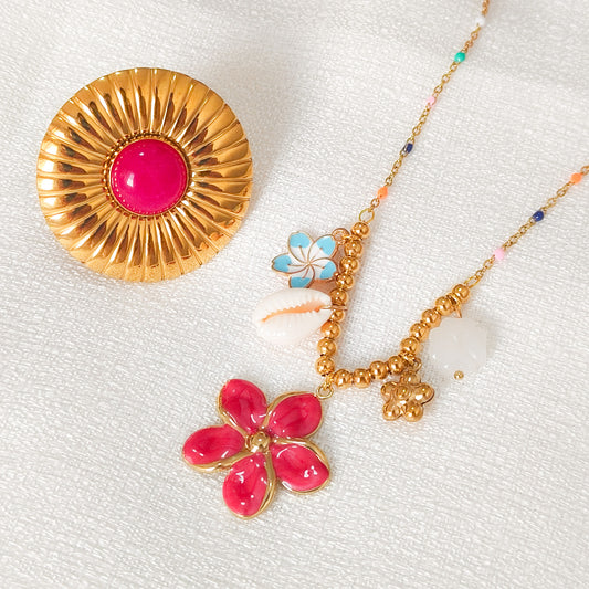 Collar Flor Malibú  ( acero)
