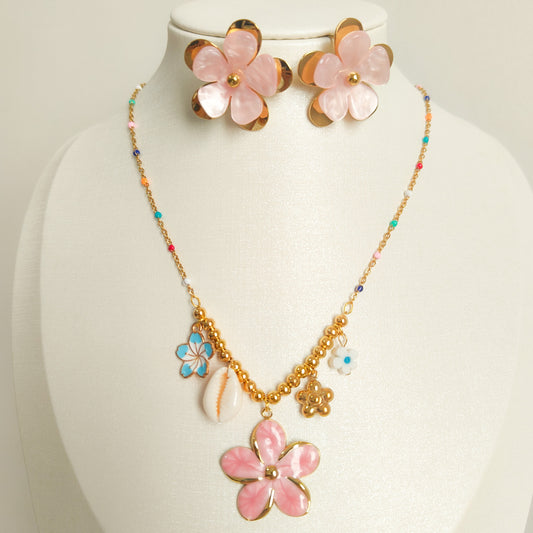 Collar Flor Malibú  ( acero)