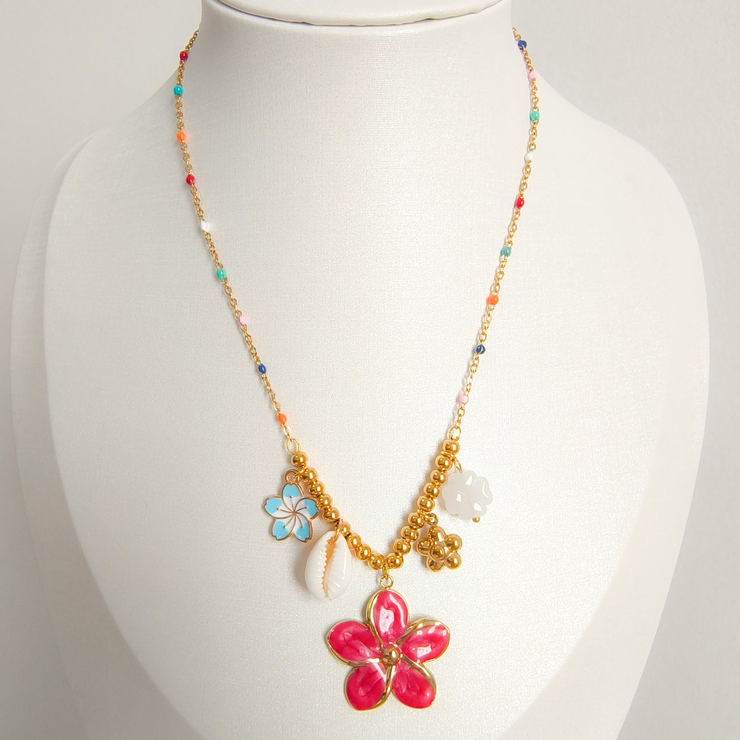 Collar Flor Malibú  ( acero)