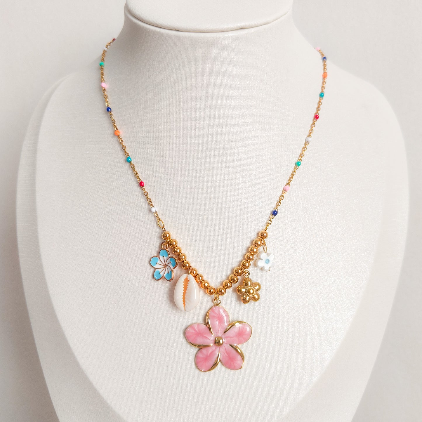 Collar Flor Malibú  ( acero)