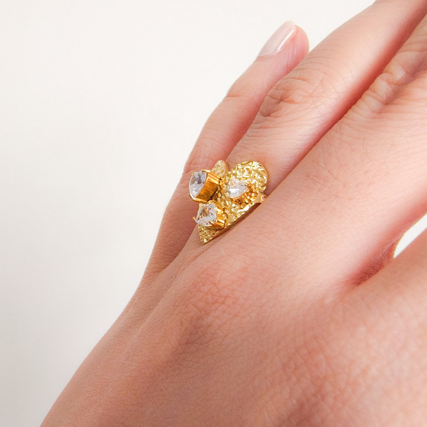 Anillo Corazón Lumière（acero y ajustable）