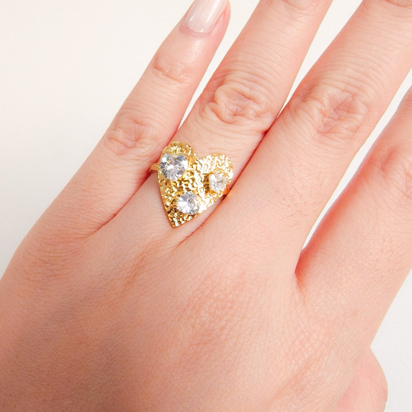 Anillo Corazón Lumière（acero y ajustable）