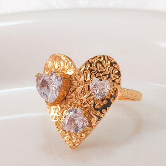 Anillo Corazón Lumière（acero y ajustable）