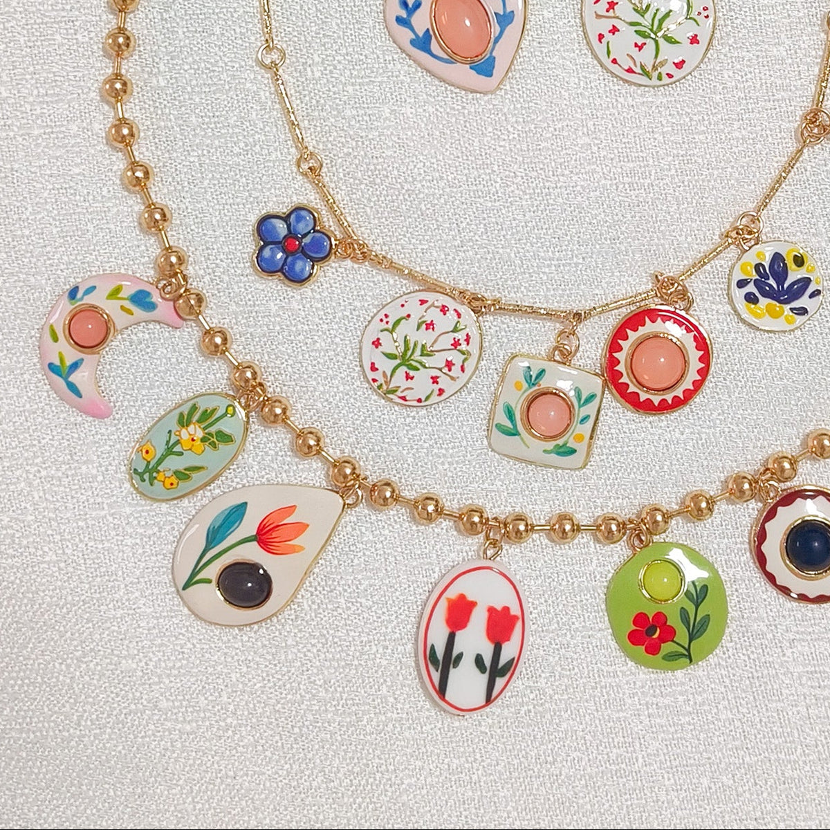 Look Jardín Floral de Sevilla ( doble cadenas y pendiente)