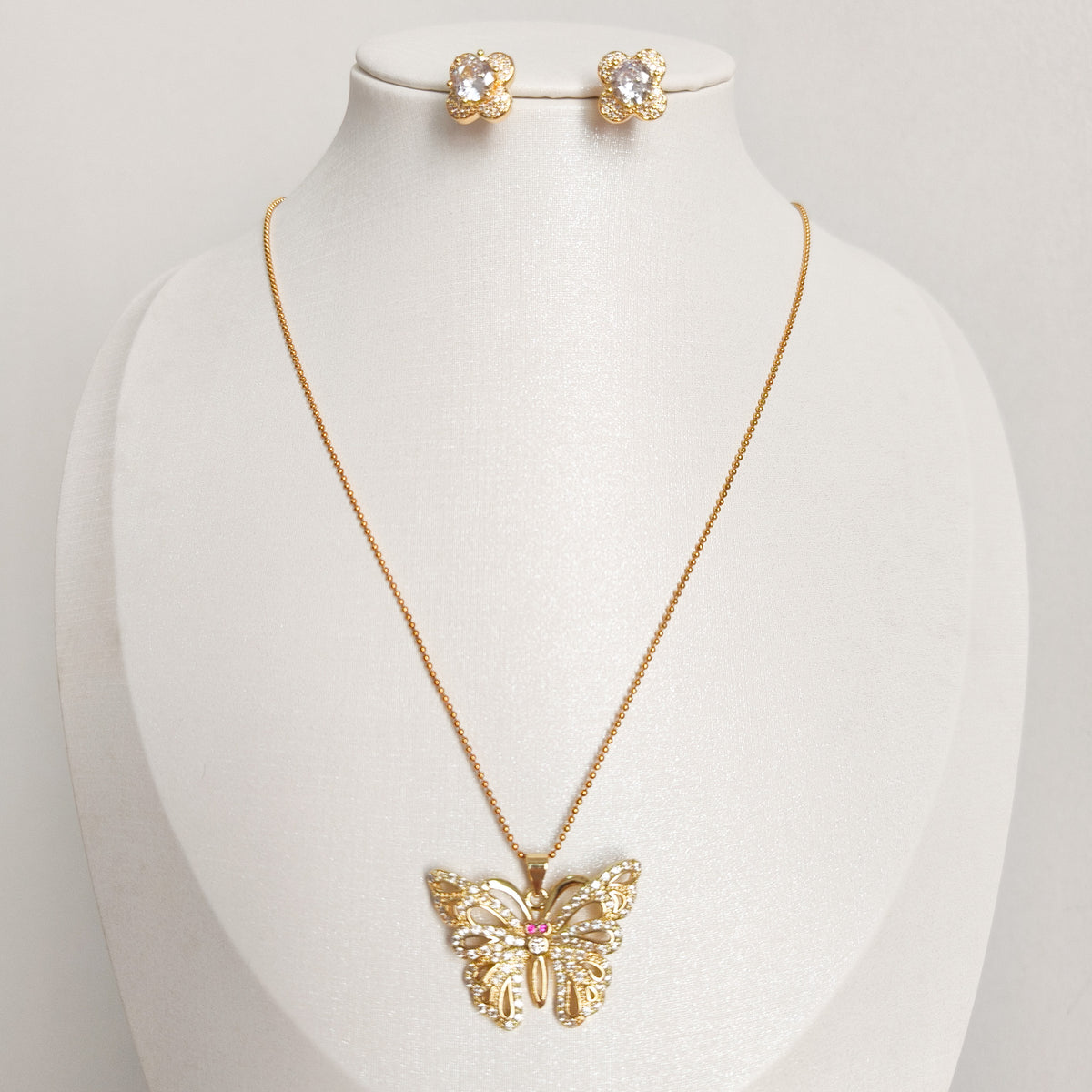 Look Trébol Diamante de París ( pendiente y anillo ajustable)