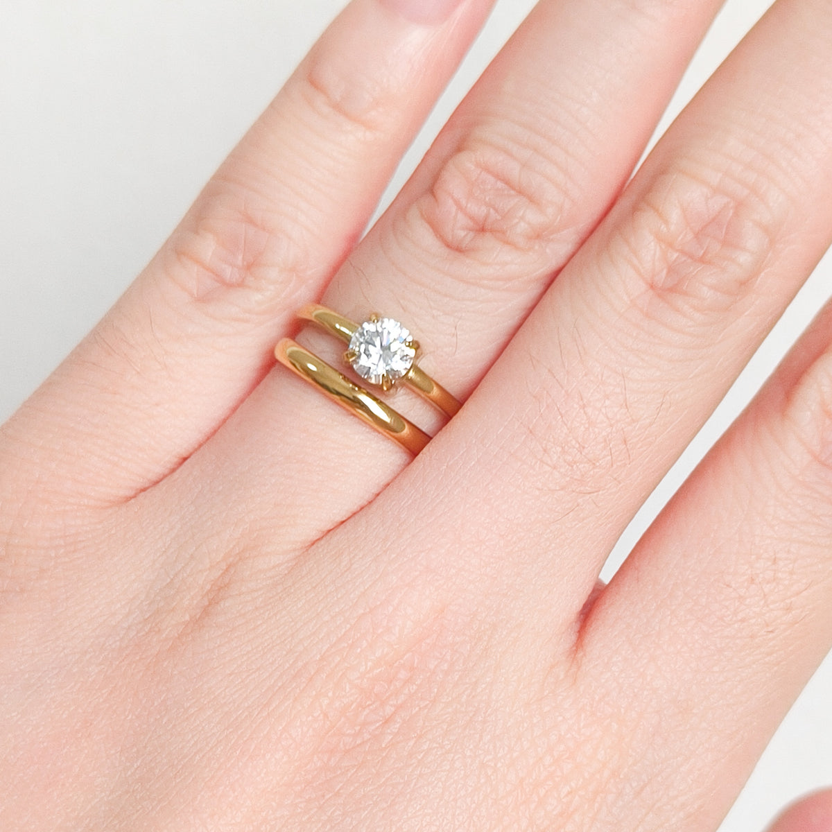 Look Trébol Diamante de París ( pendiente y anillo ajustable)