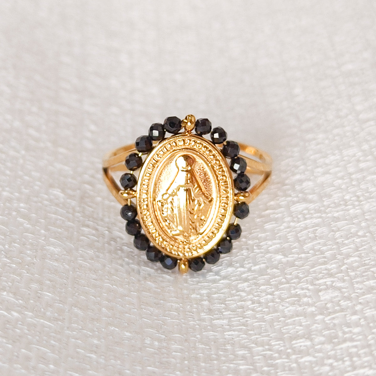 Look Acero Valentina Devoción Virgen ( collar y anillo ajustable)