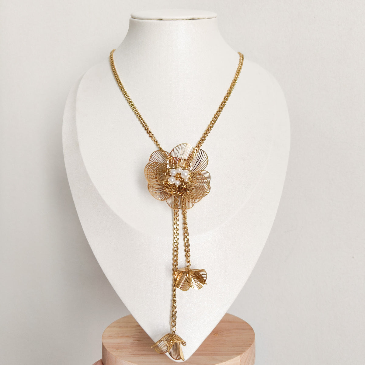 Collar Acero Flor Dorada de Florencia