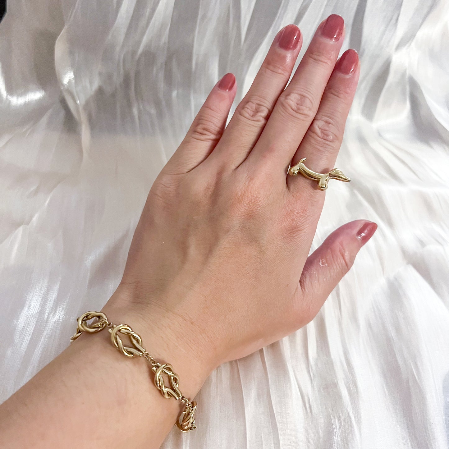 Look Milano Nudo Dorado ( collar y pulsera)