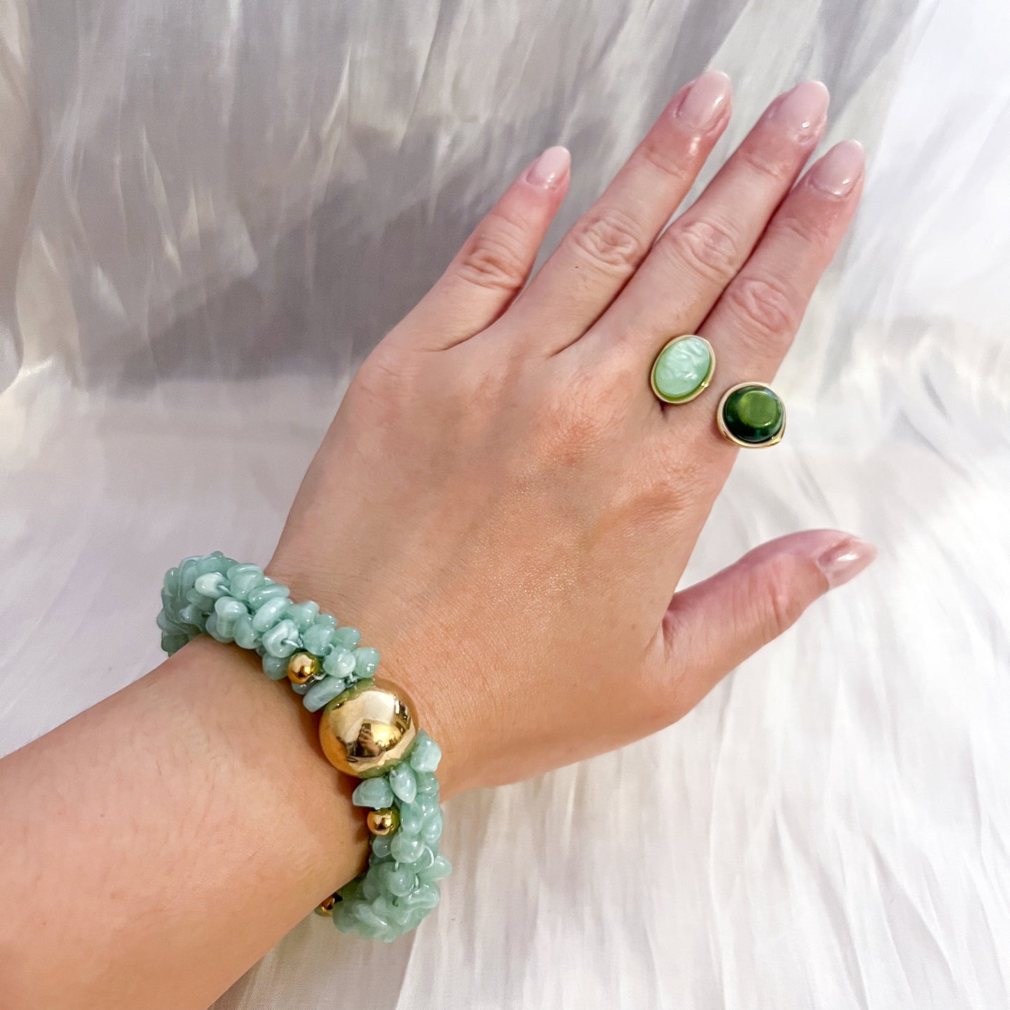 Look Brisa Marina (Collar + Pulsera verde agua)