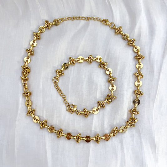 LOOK Aura Dorada  （Collar y Pulsera Dorados）