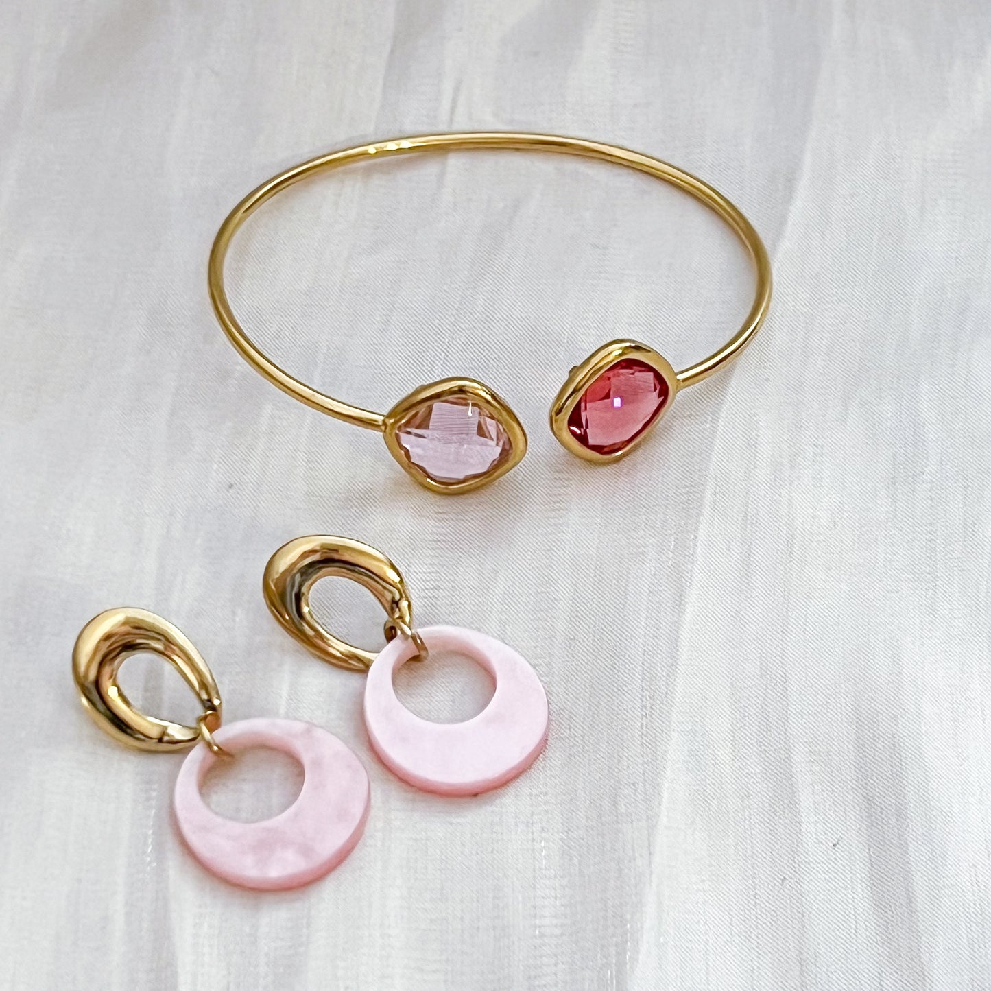 Pendientes Riviera Luz（aro &5 colores）