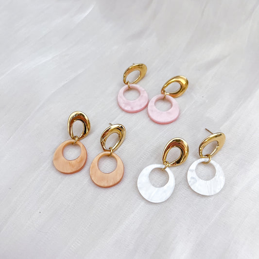 Pendientes Riviera Luz（aro &5 colores）