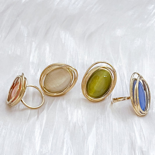 Anillo Viena Ajustable (ovalado 4 colores)