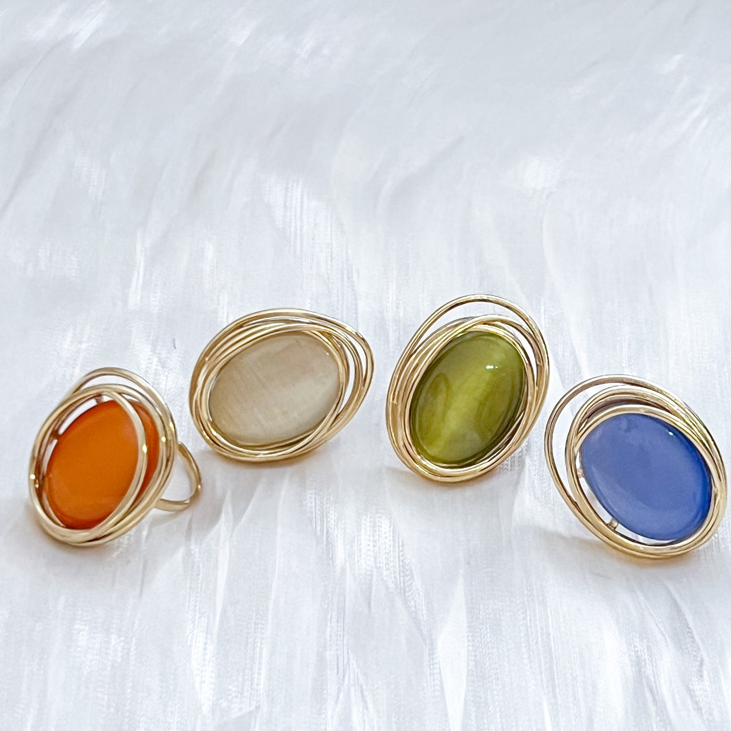 Anillo Viena Ajustable (ovalado 4 colores)