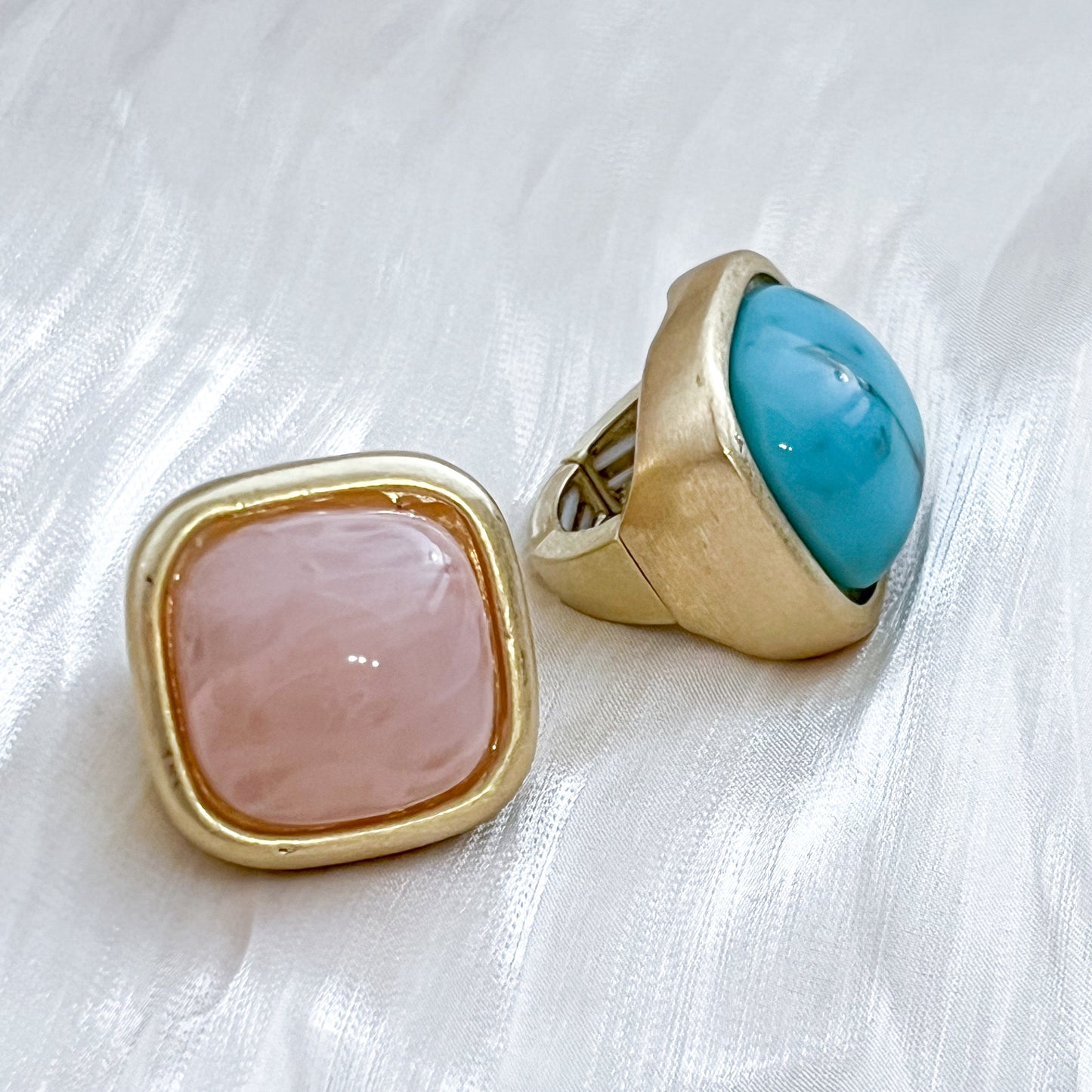 Anillo Velvet Square（piedra cuadrada）Elasticidad Ajustable